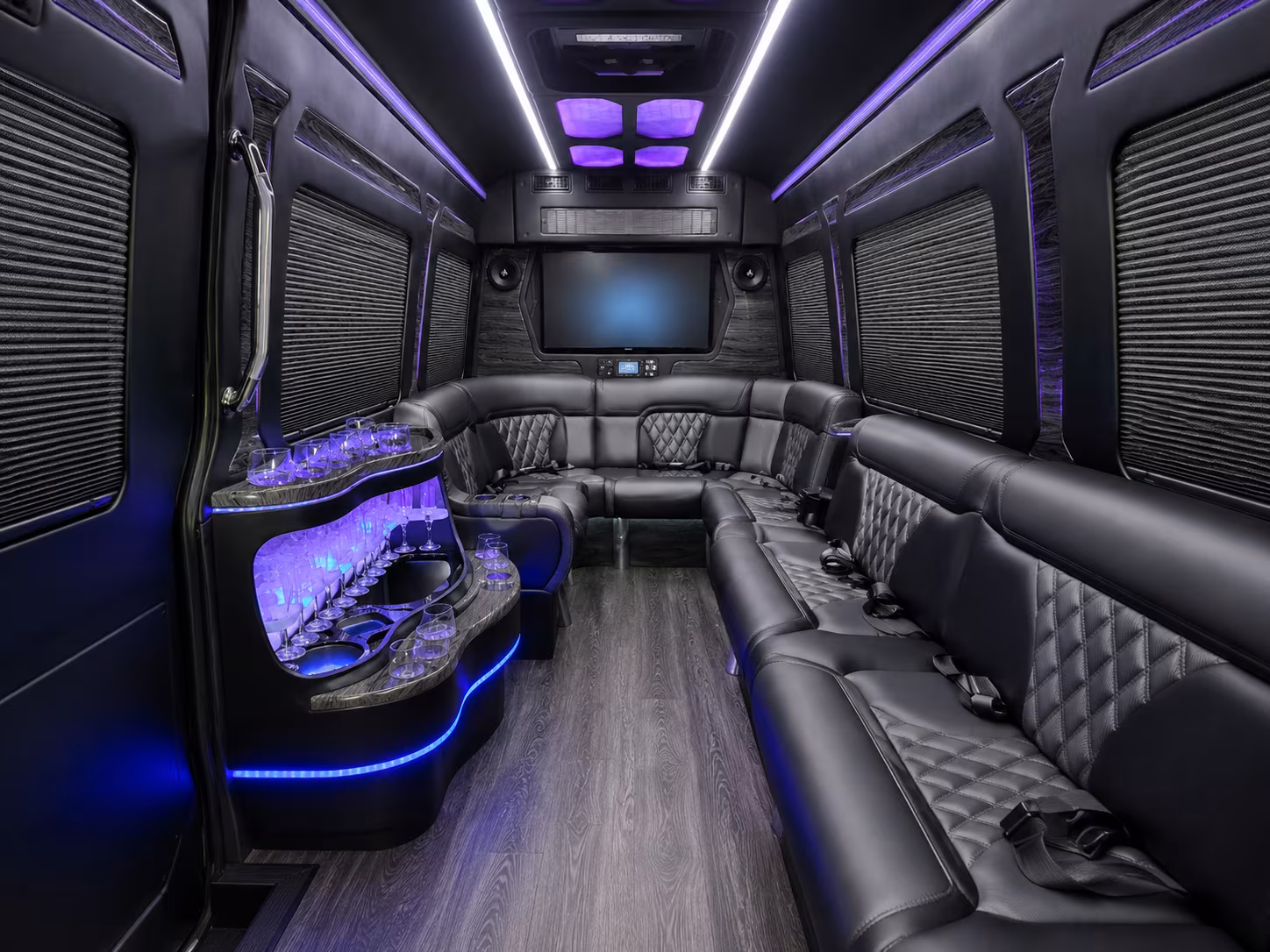 pasadena 30 passenger party bus interior